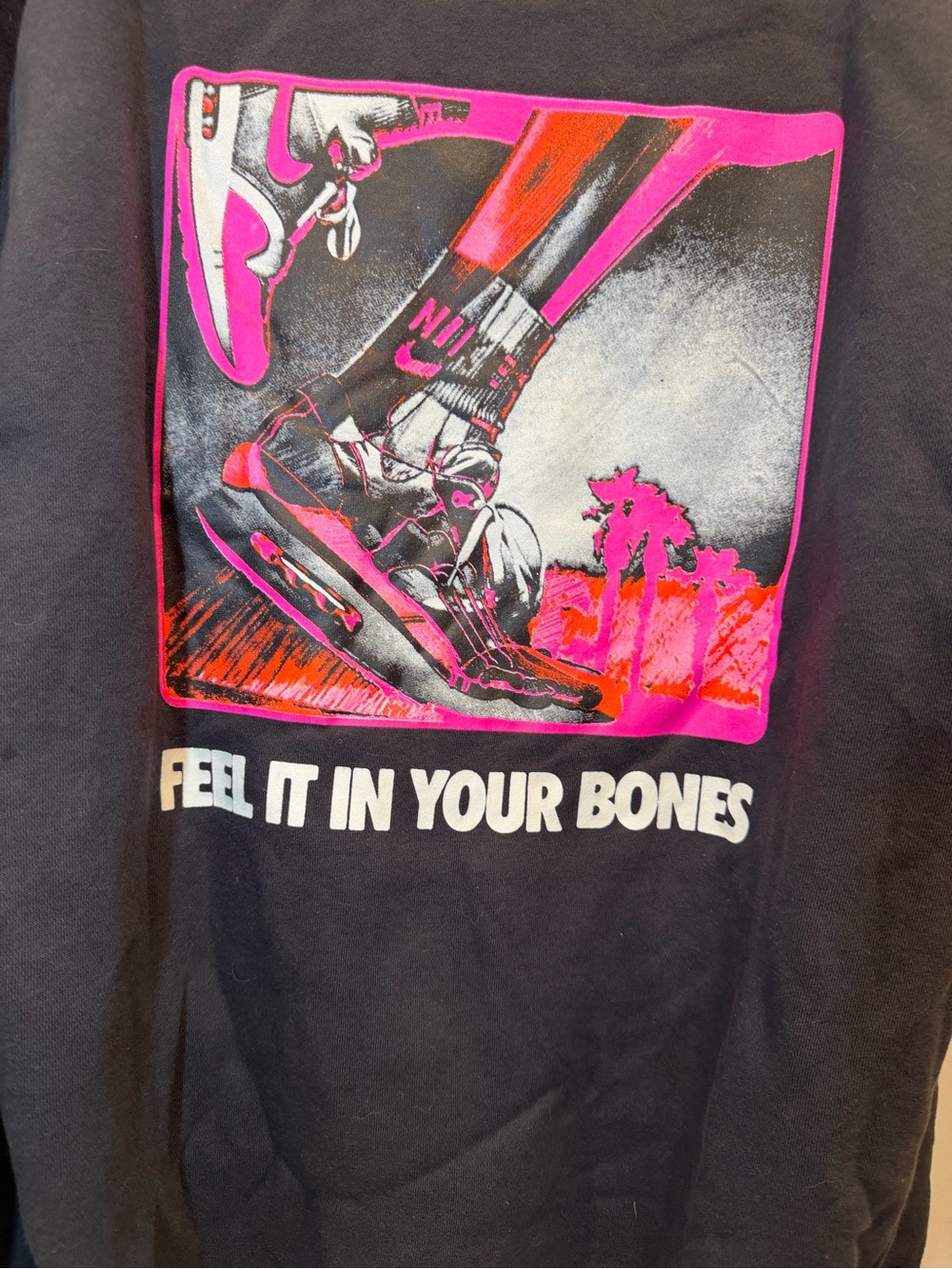 Nike Black Sweatshirt with Pink and Red Graphic